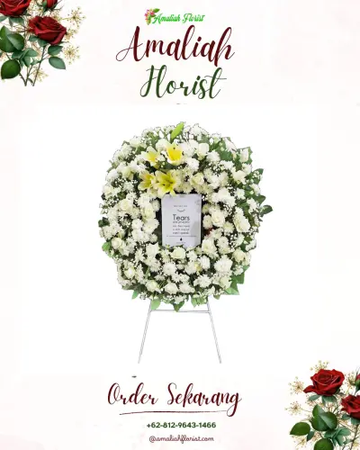 Krans Bunga Duka Cita di Sawahdadap